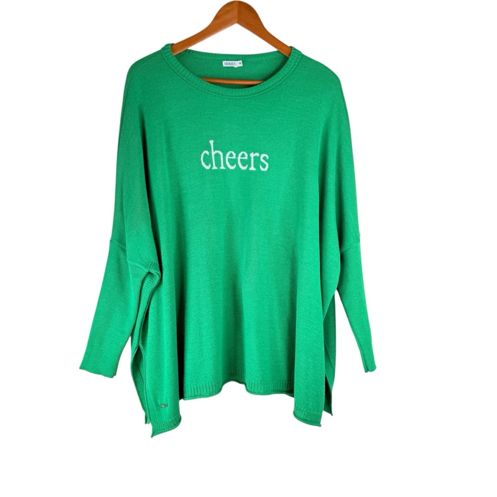 Cheers Green Oversized Women’s Sweater